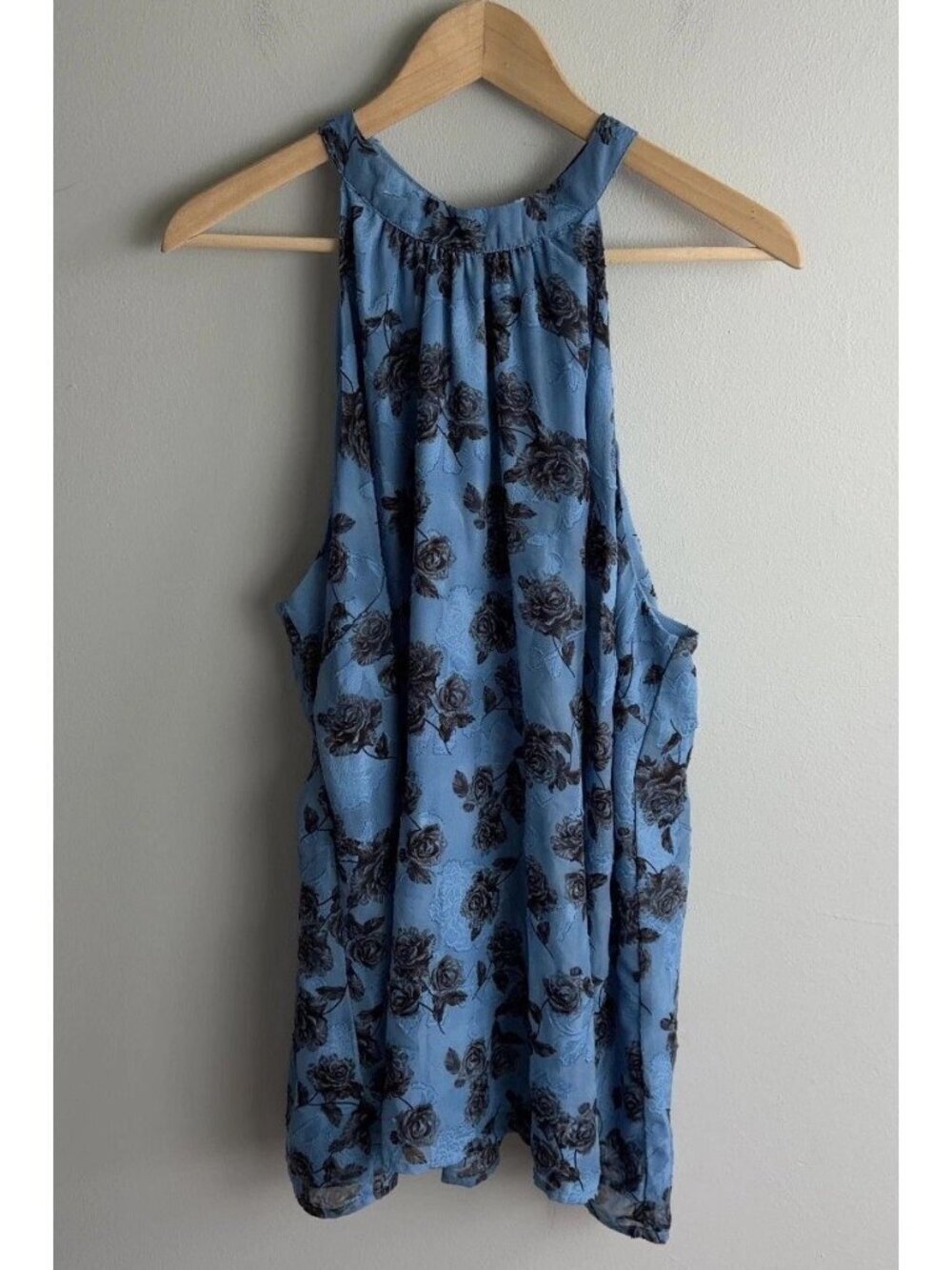 Torrid Blue Floral Halter High Neck Sleeveless Blouse Top Plus Size 3 Women’s